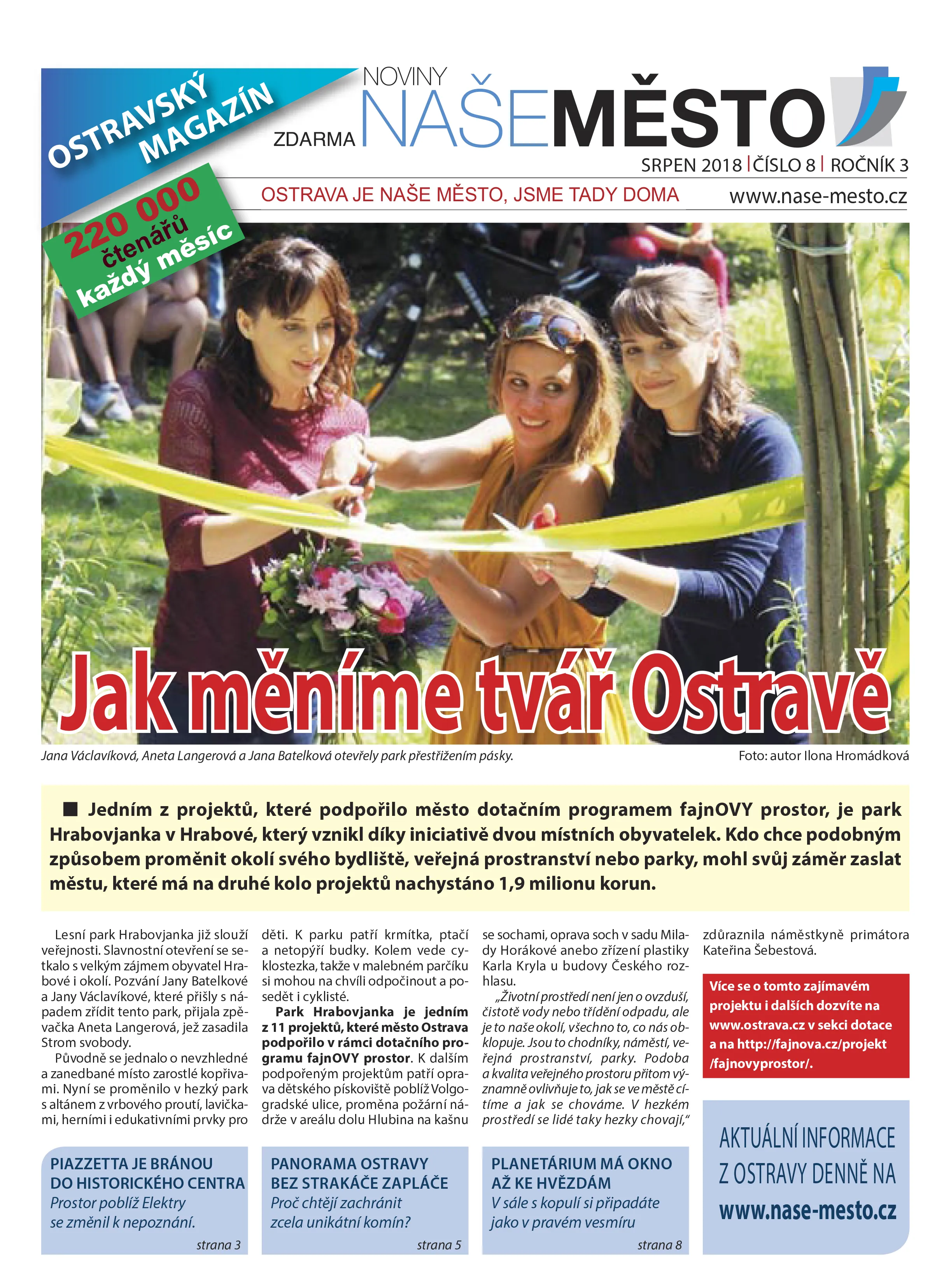 NAŠE MĚSTO Ostrava – srpen 2018