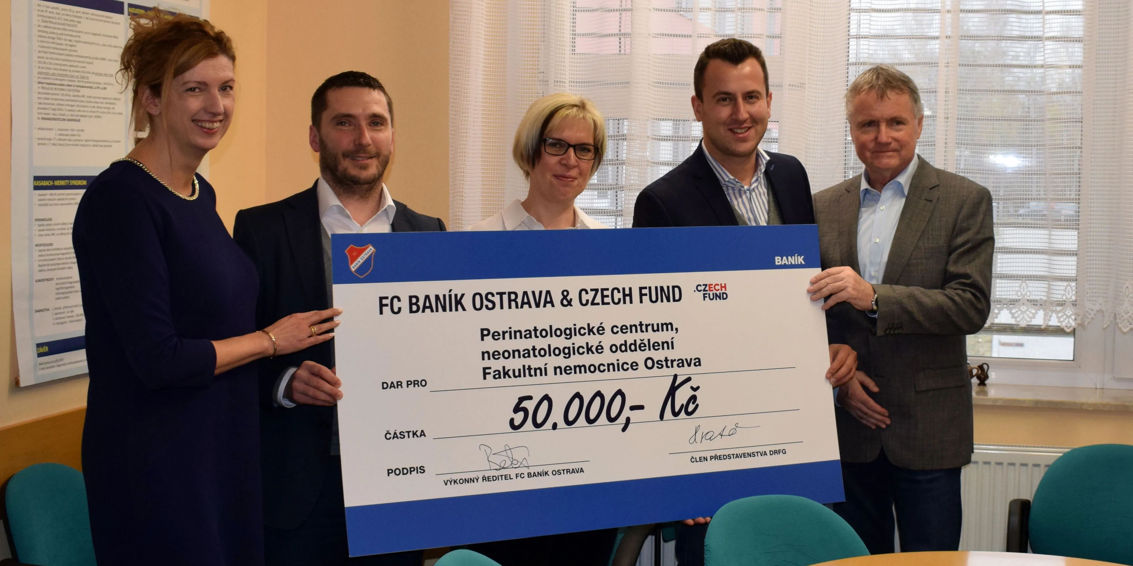 PARTNER BANÍKU VĚNOVAL 50 TISÍC, KLUB JE POUKÁZAL NEONATOLOGII