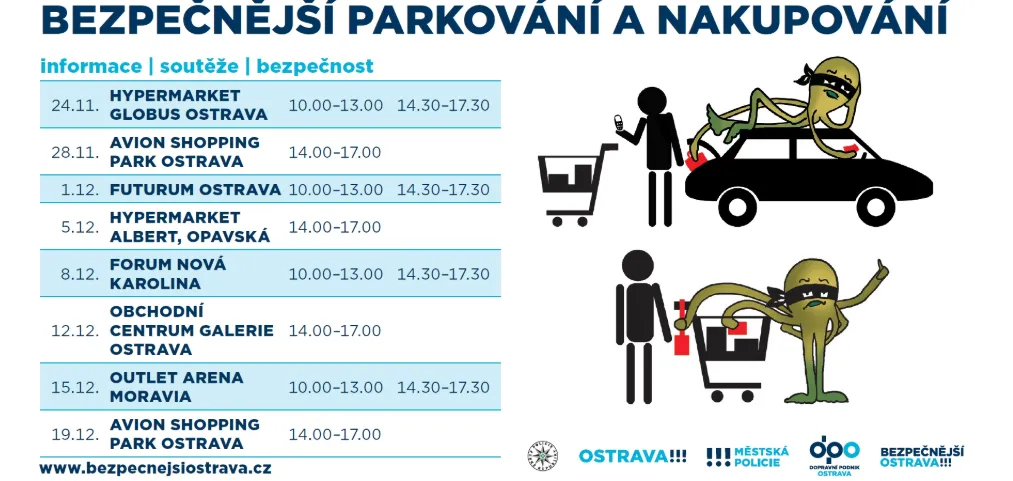 BEZPEČNĚJŠÍ NAKUPOVÁNÍ A PARKOVÁNÍ NA VÁNOCE