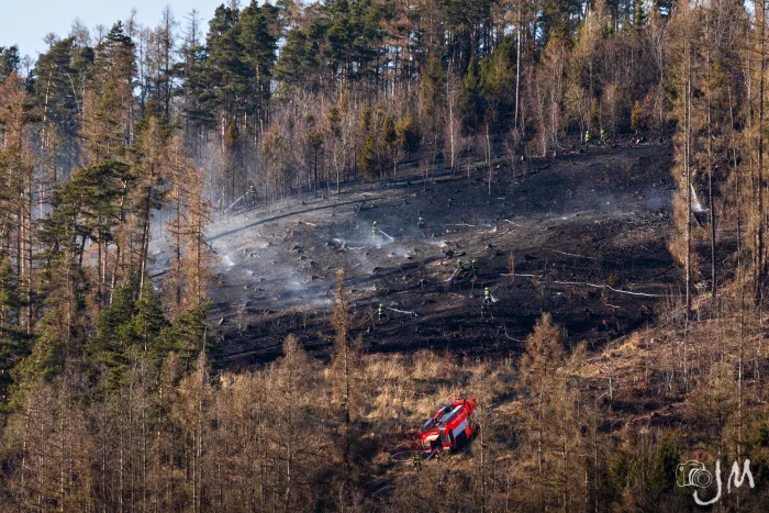 U požáru 6 hektarů lesa na Bruntálsku zasahovalo 11 jednotek hasičů