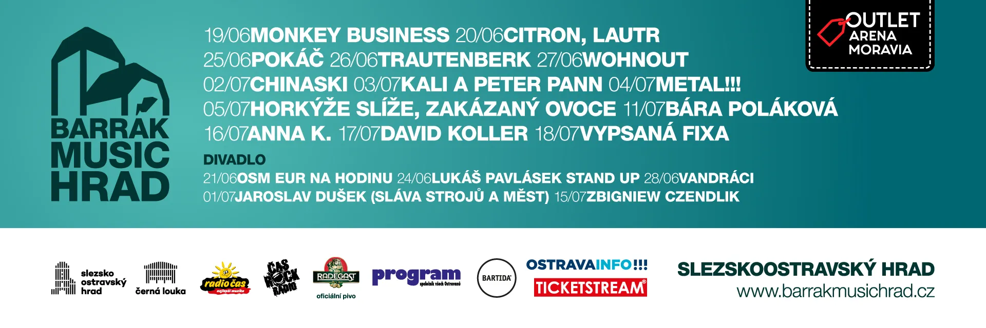 Barrák music hrad-ŽIVÉ jednodenní koncerty, divadelní představení a performance.