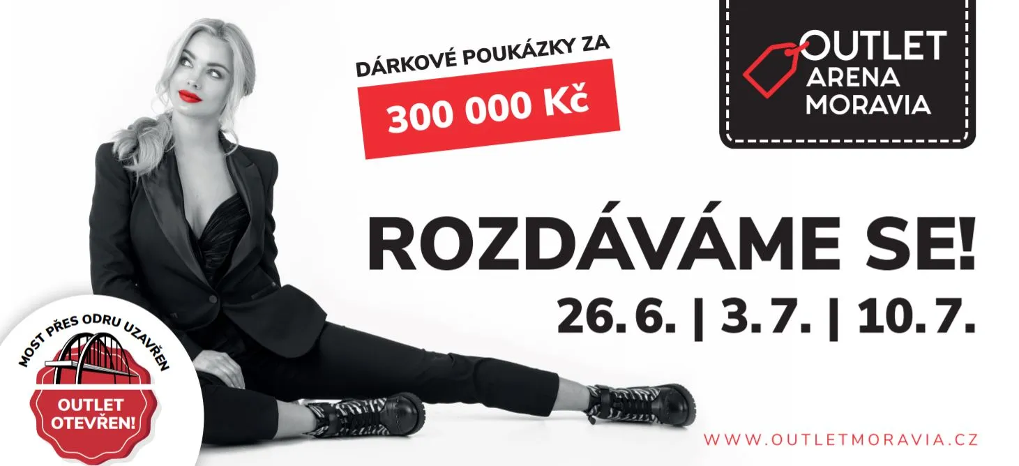 Outlet Arena Moravia rozdá 300 000 korun v nákupních poukázkách