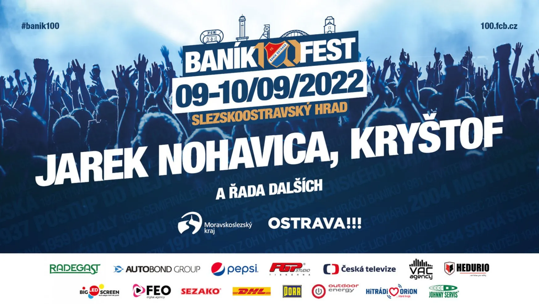 BANÍK ZAHÁJIL PRODEJ VSTUPENEK NA BANÍK100FEST!!