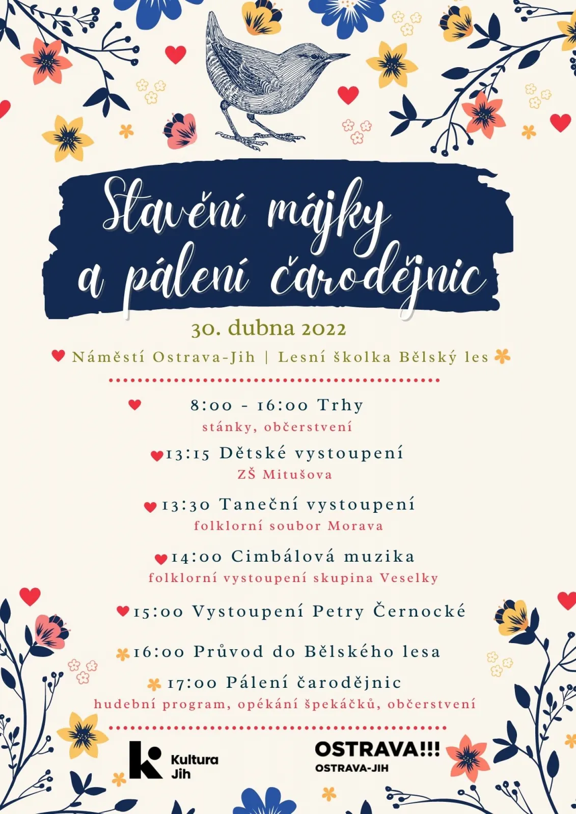 Stavění májky a pálení čarodějnic
