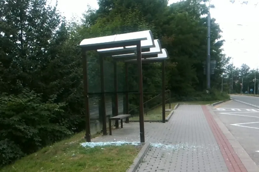 Rozbil skleněnou výplň a pokusil se o útěk