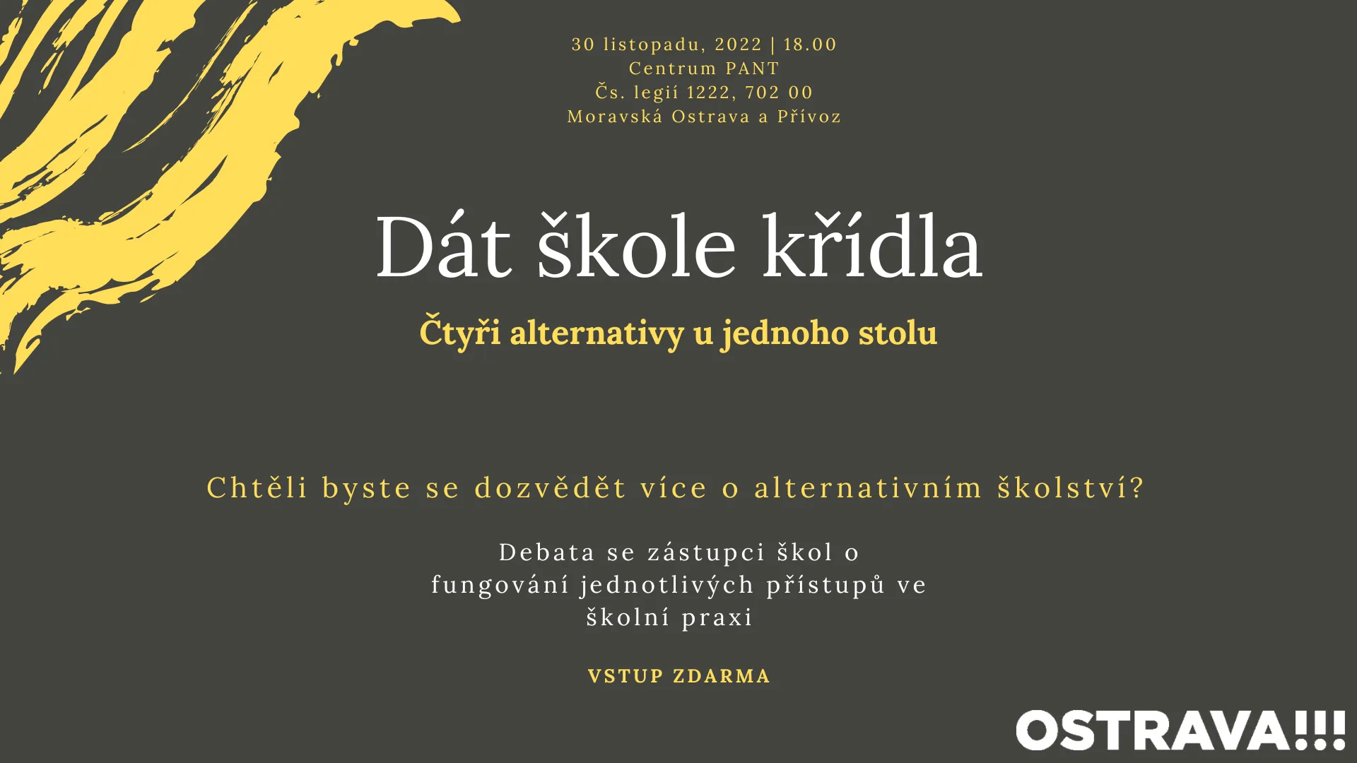 Pozvánka k cyklu Dát škole křídla
