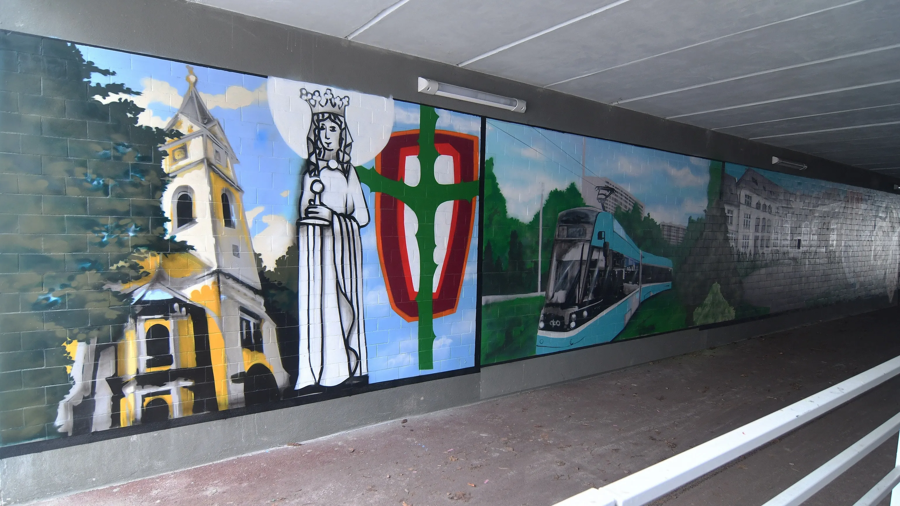 Další podchod v Ostravě-Jihu zdobí velkoplošná malba streetartová malba. Jak se Vám líbí ?