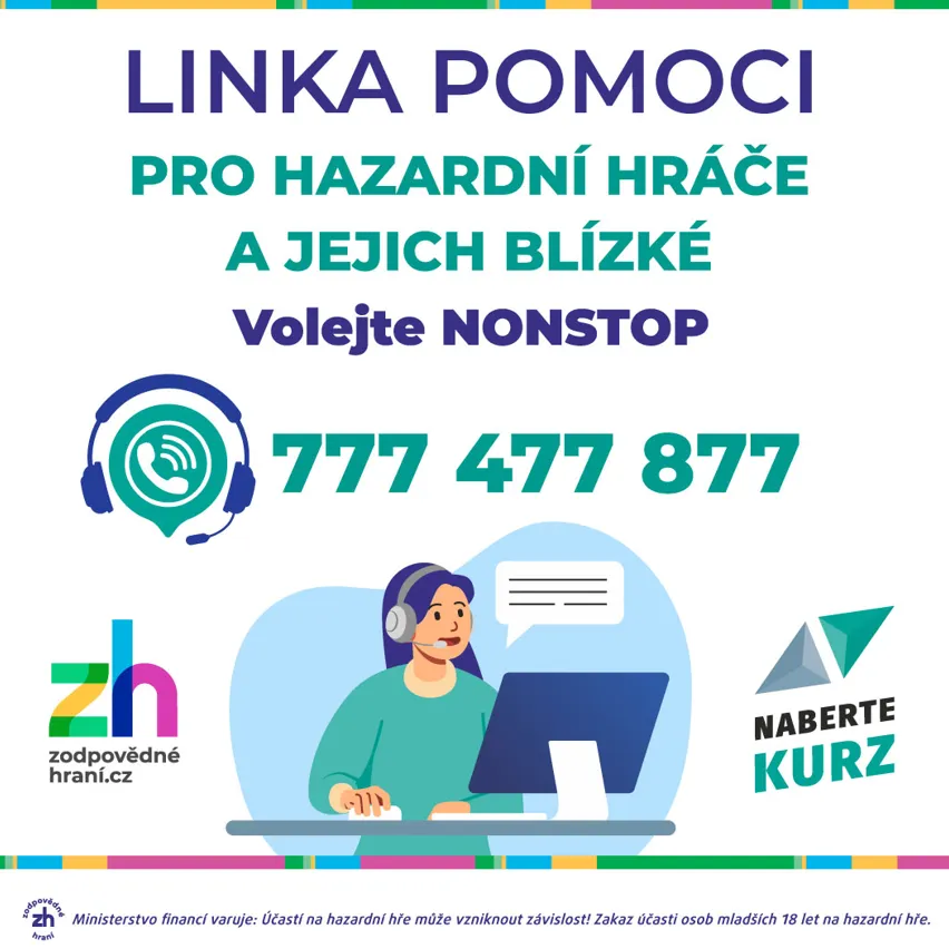 Linka pomoci pro hazardní hráče a jejich blízké rozšiřuje svůj provoz. Nově se na ni mohou všichni obrátit nonsto